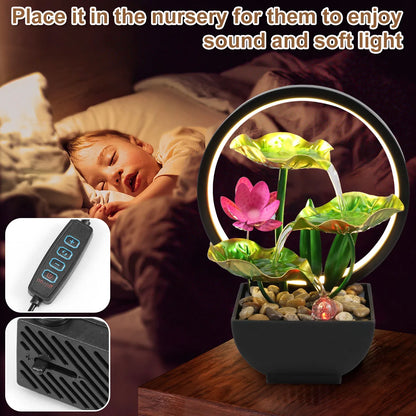 USB Tabletop Water Fountain with LED Lights – Relaxing Home Decor