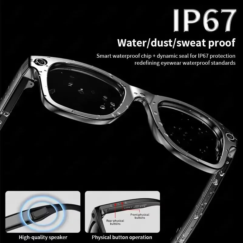 AI Smart Glasses with Camera, Bluetooth & Translation