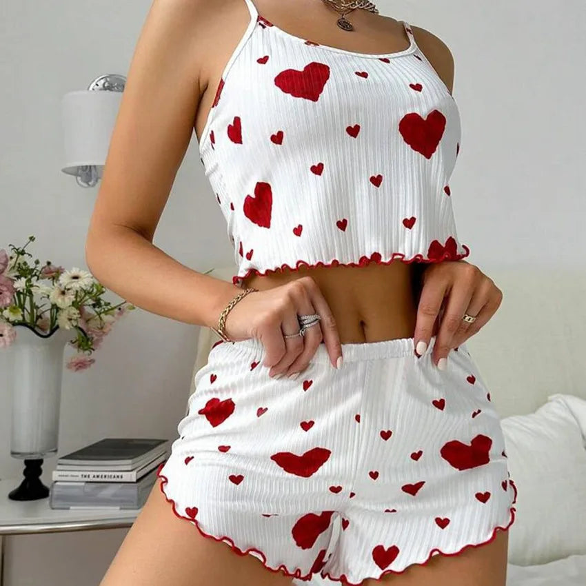 Women's 2-Piece Pajama Set – Tank Top & Shorts Sleepwear