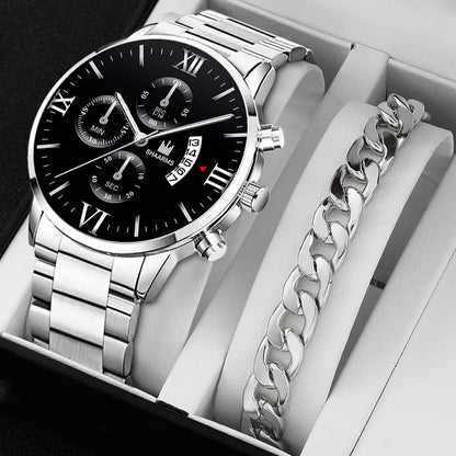 Men’s Fashion Quartz Watch – Stainless Steel Business Wristwatch - OneClickSmart