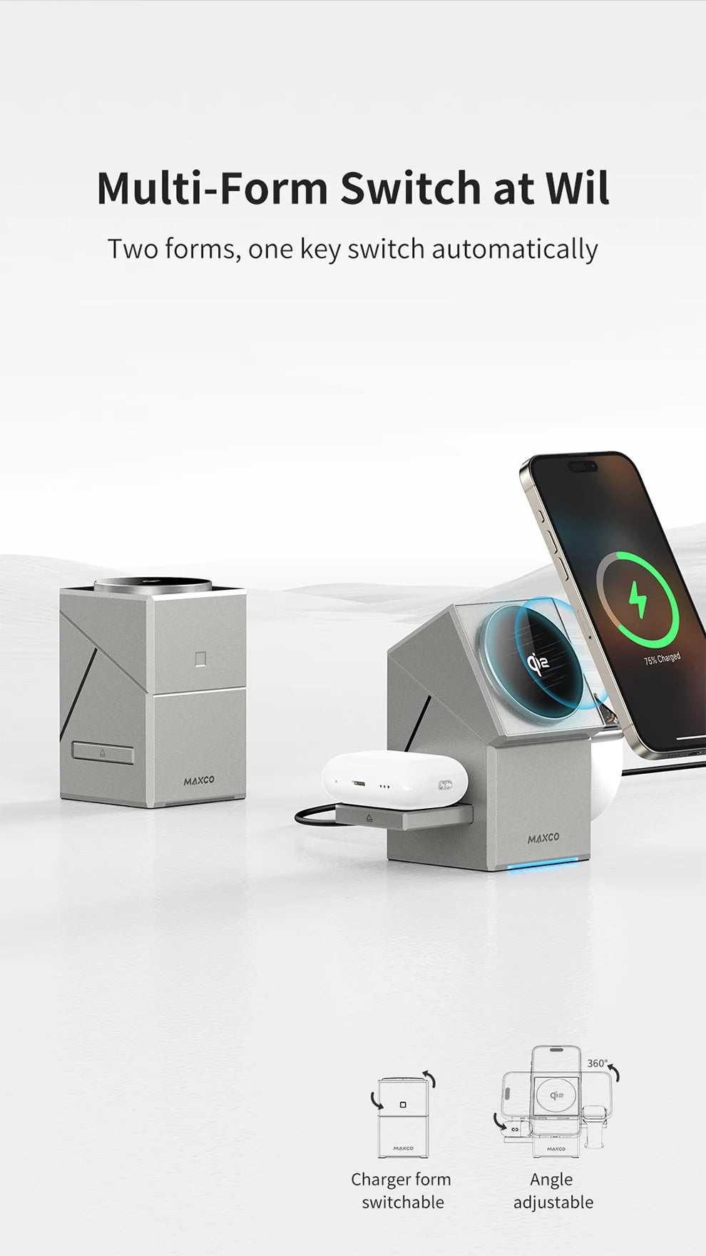 3 in 1 Magnetic Wireless Fast Charger