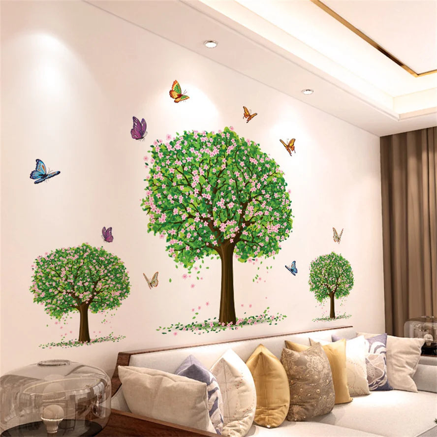 Purple Lavender Flower Butterfly Wall Stickers – Home Decor Decals