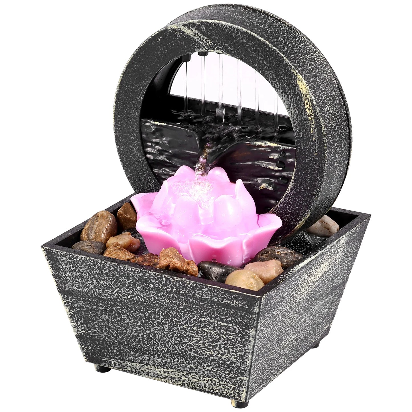 Tabletop Waterfall Fountain with LED Lights