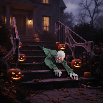 Electric Halloween Crawling Ghost with glowing eyes