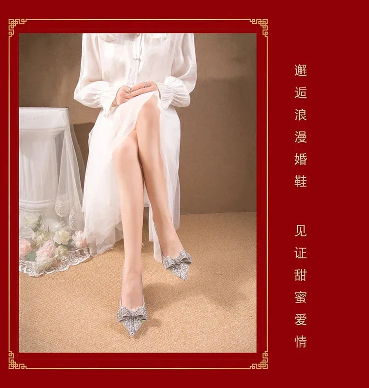 Luxury Women’s Wedding High Heels – Buckle Shoes in Gold, Silver & Red