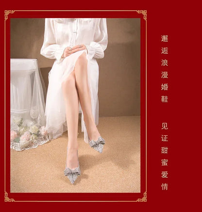 Luxury Women’s Wedding High Heels – Buckle Shoes in Gold, Silver & Red