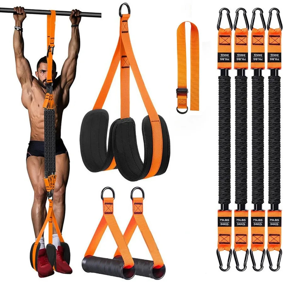 Elastic pull-up assistance trainer band for strength training, bodyweight exercises, and improved workout support during pull-ups and fitness routines.