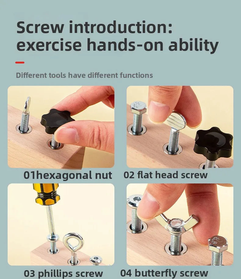 Kids Wooden Screw & Nut Toy