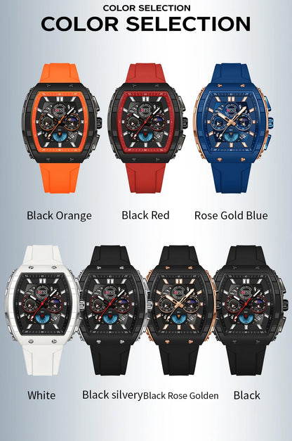 OFNS Men’s Quartz Chronograph Watch – Waterproof Luminous Sports Watch with Silicone Strap