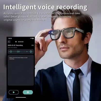 AI Smart Glasses with Camera, Bluetooth & Translation