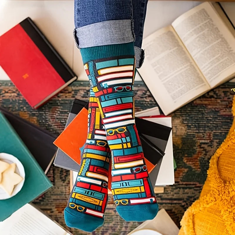 Bookworm gift socks for casual wear