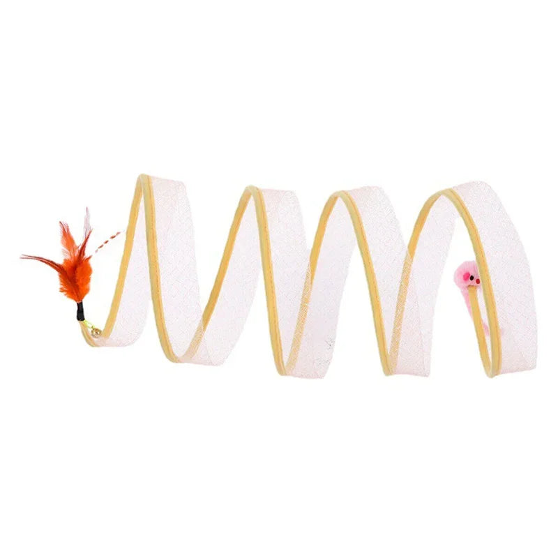 Foldable S-Type Cat Tunnel Toy with Crinkle Balls