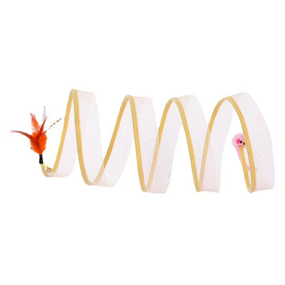 Foldable S-Type Cat Tunnel Toy with Crinkle Balls
