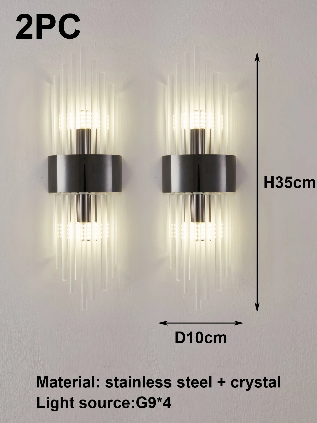 Crystal Wall Sconce Gold Black G9 Light