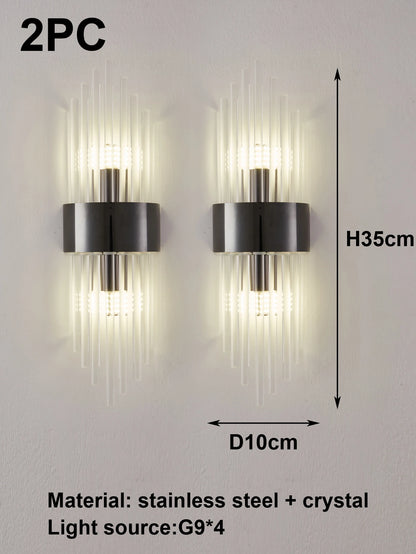 Crystal Wall Sconce Gold Black G9 Light
