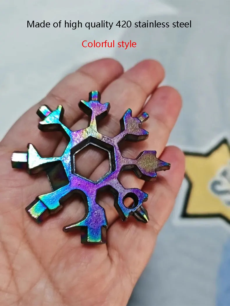 18-in-1 Snowflake Multitool Stainless Steel Wrench