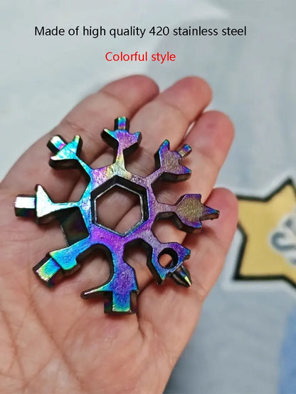 18-in-1 Snowflake Multitool Stainless Steel Wrench