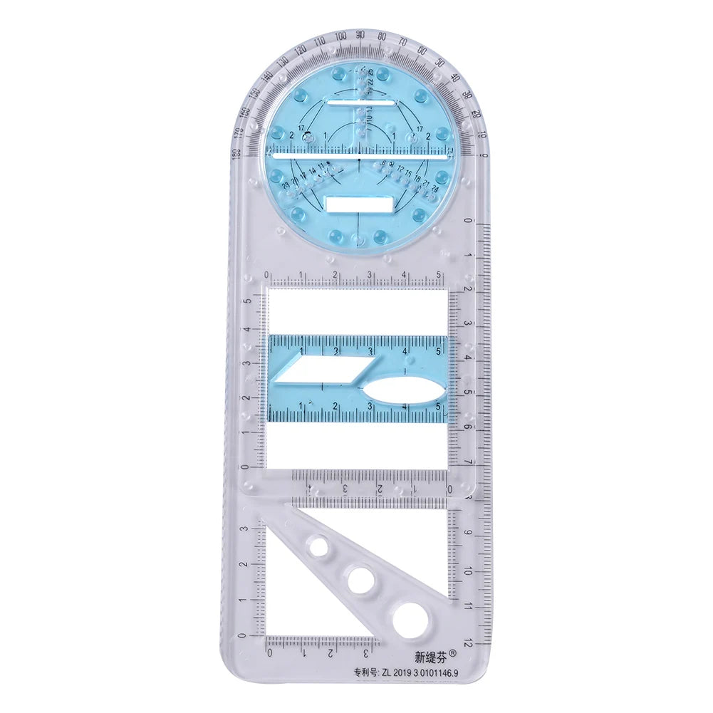 Rotatable Drawing Ruler for Geometry & Drafting