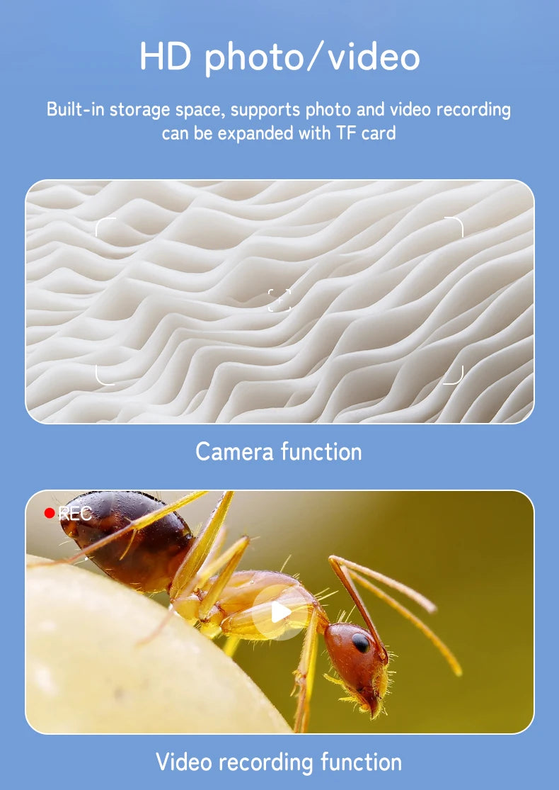 Pocket Microscope for Kids with 4K 2.0" Screen