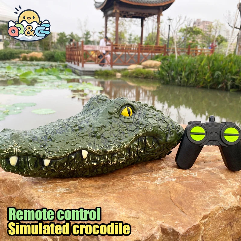 RC SneakySwim alligator toy with remote control swimming motion for pool and water fun.