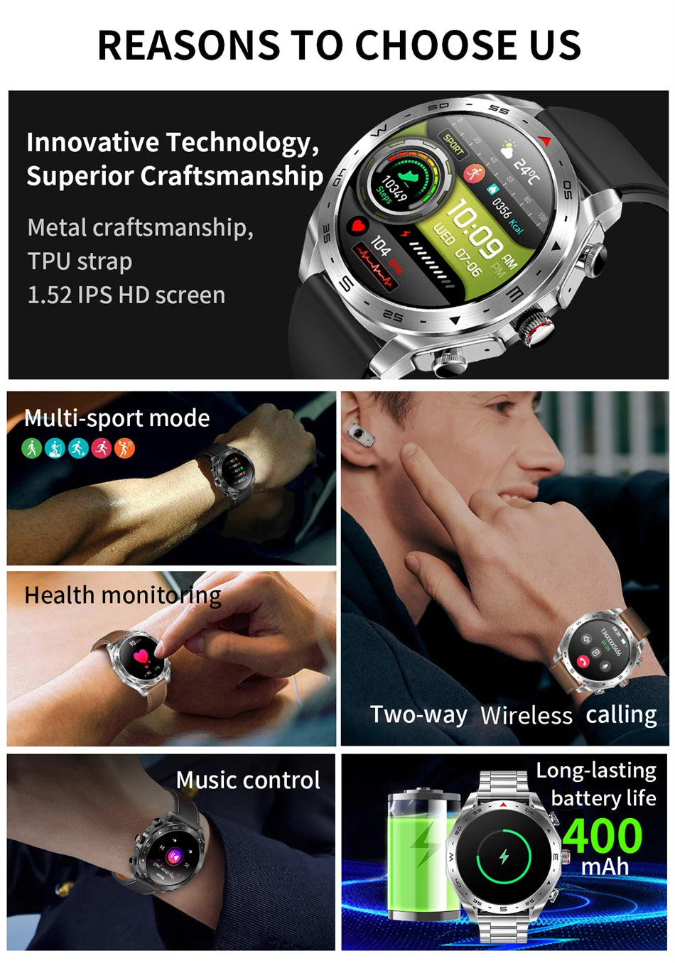 Smart Two-in-one Bluetooth Watch