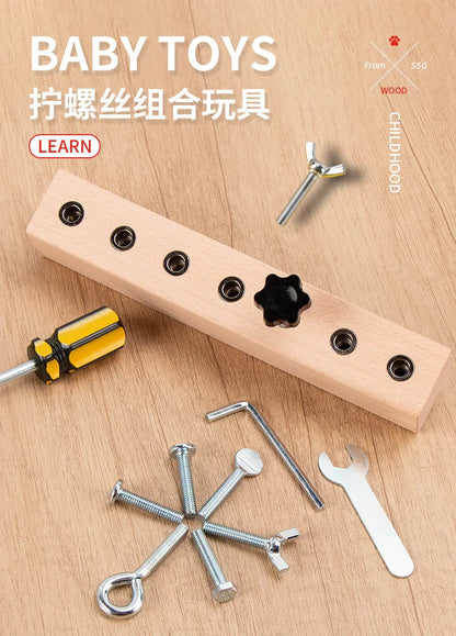 Kids Wooden Screw & Nut Toy