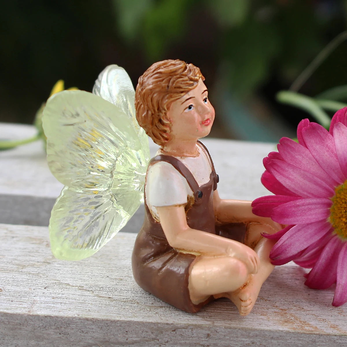 2PCS Cute Whispering Fairy Garden Resin Ornaments