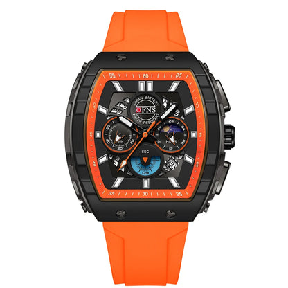 OFNS Men’s Quartz Chronograph Watch – Waterproof Luminous Sports Watch with Silicone Strap