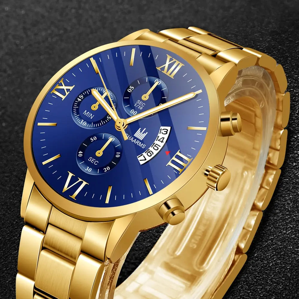 Men’s Fashion Quartz Watch – Stainless Steel Business Wristwatch - OneClickSmart