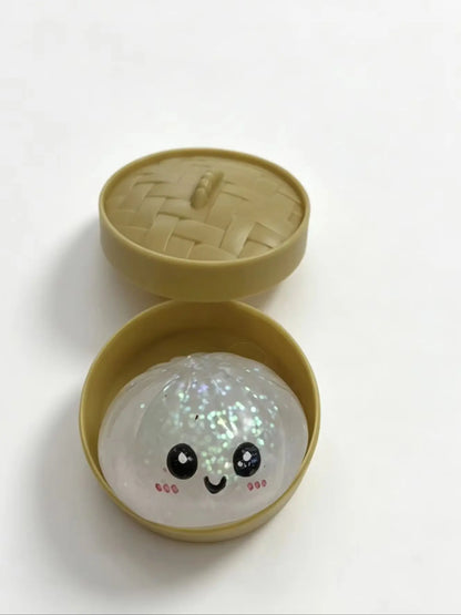 Dumpling Squishy Stress Ball – Soft Rebound Sensory Fidget Toy with Steamer Box - OneClickSmart