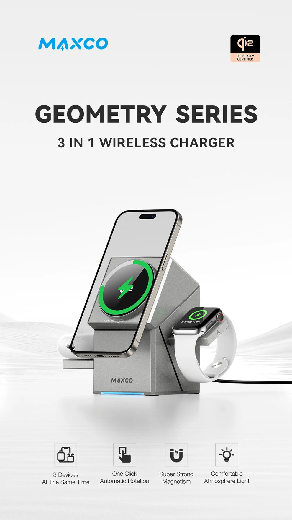 3 in 1 Magnetic Wireless Fast Charger