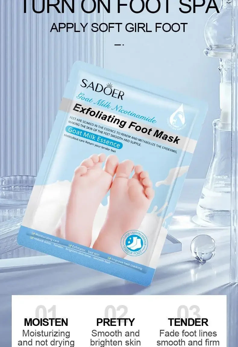 SADOER Lavender Foot Peel Mask for Dry Feet & Cracked Heels