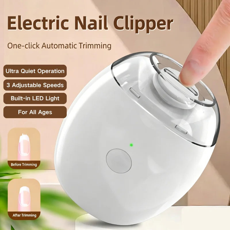 Rechargeable electric nail clipper with built-in nail debris collector
