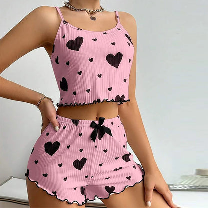 Women's 2-Piece Pajama Set – Tank Top & Shorts Sleepwear