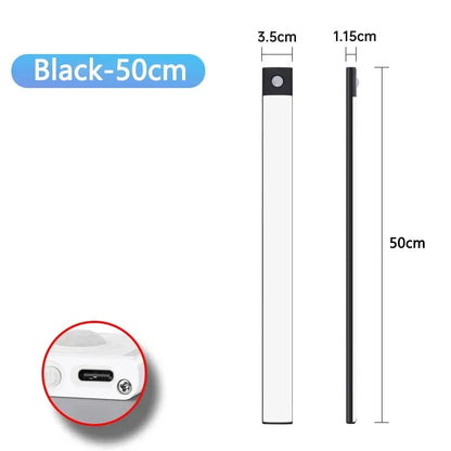 Rechargeable Motion Sensor Cabinet Light – USB-C Magnetic LED Bar for Kitchen, Closet & Stairs