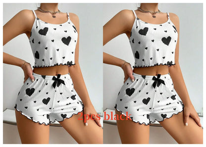 Women's 2-Piece Pajama Set – Tank Top & Shorts Sleepwear