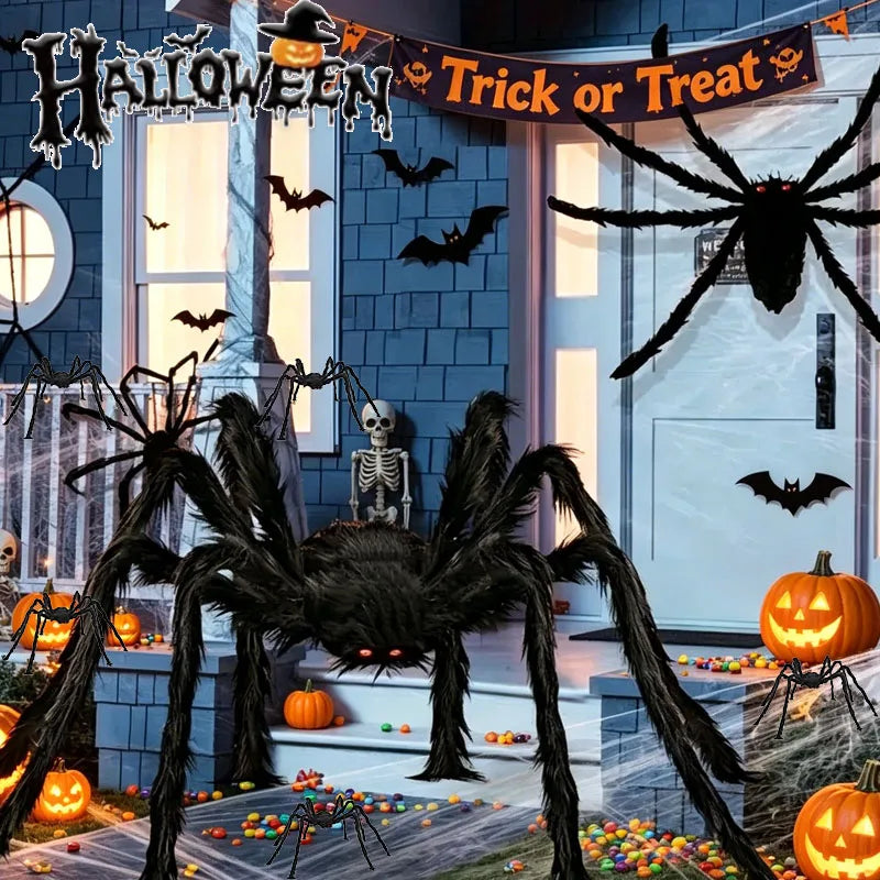 Giant Halloween Spider Plush Black Outdoor Decor