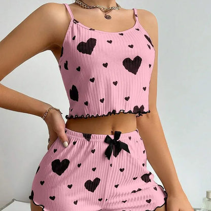 Women's 2-Piece Pajama Set – Tank Top & Shorts Sleepwear