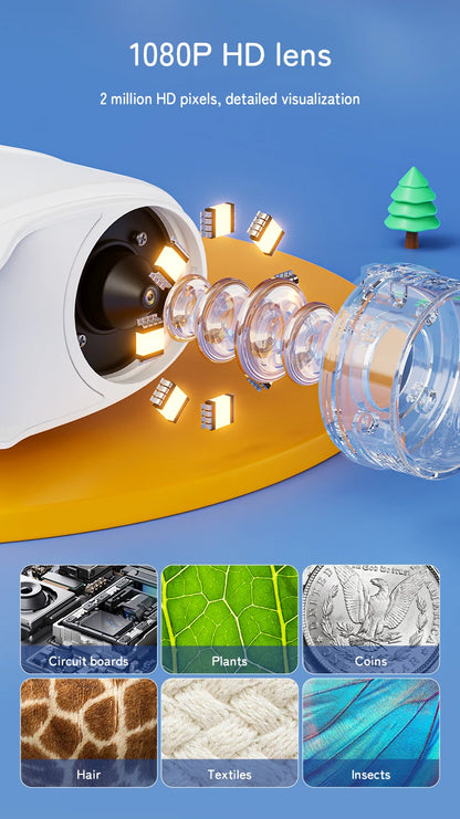 Pocket Microscope for Kids with 4K 2.0" Screen