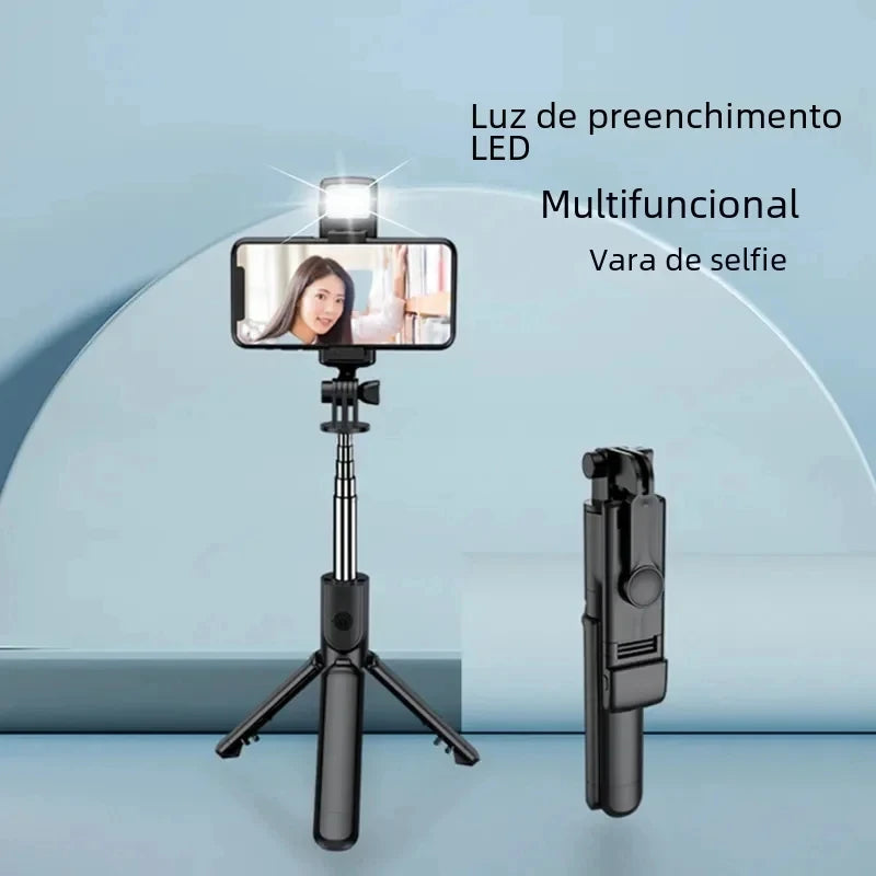 Bluetooth Selfie Stick Tripod with Fill Light – Wireless Remote