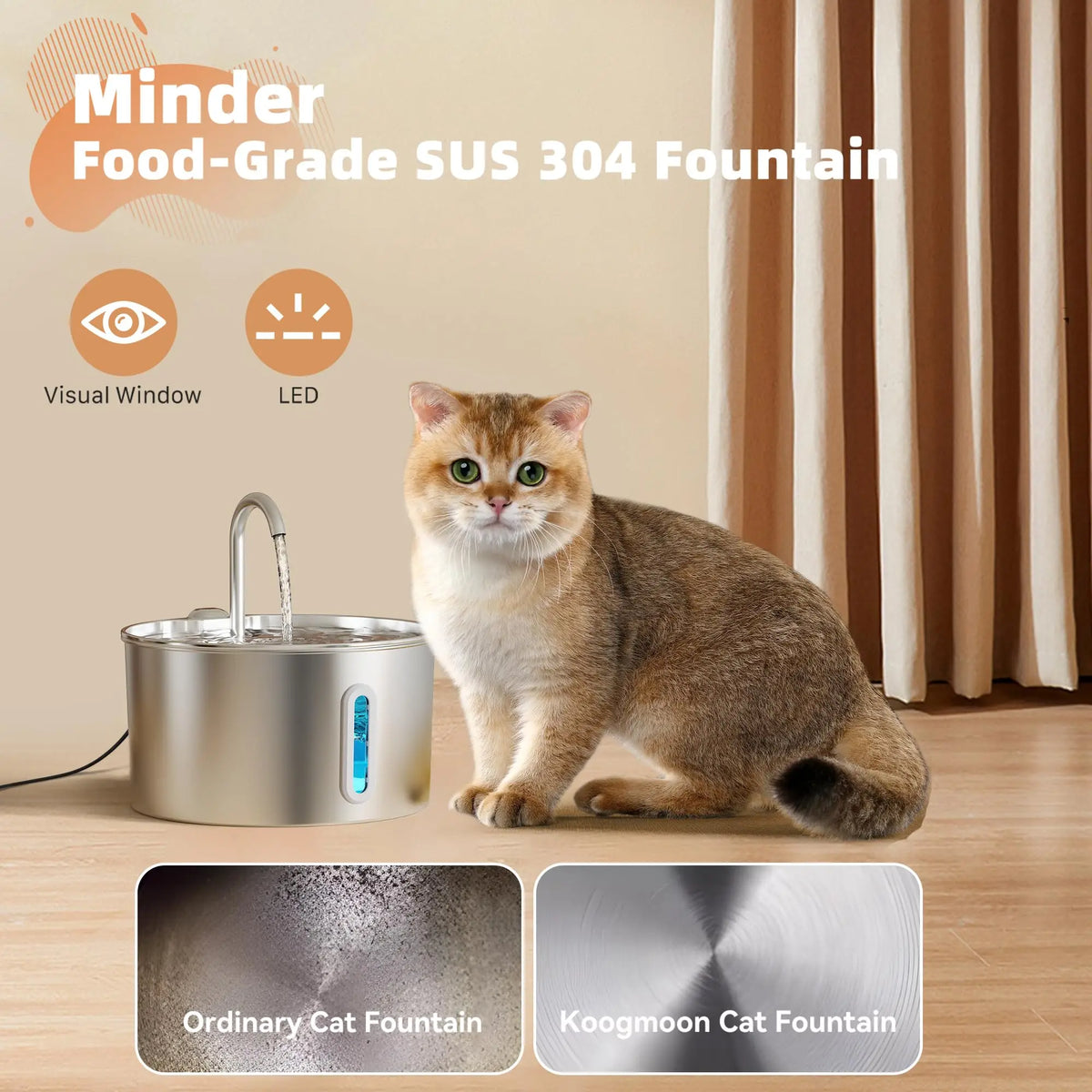stainless steel pet drinking fountain for dogs