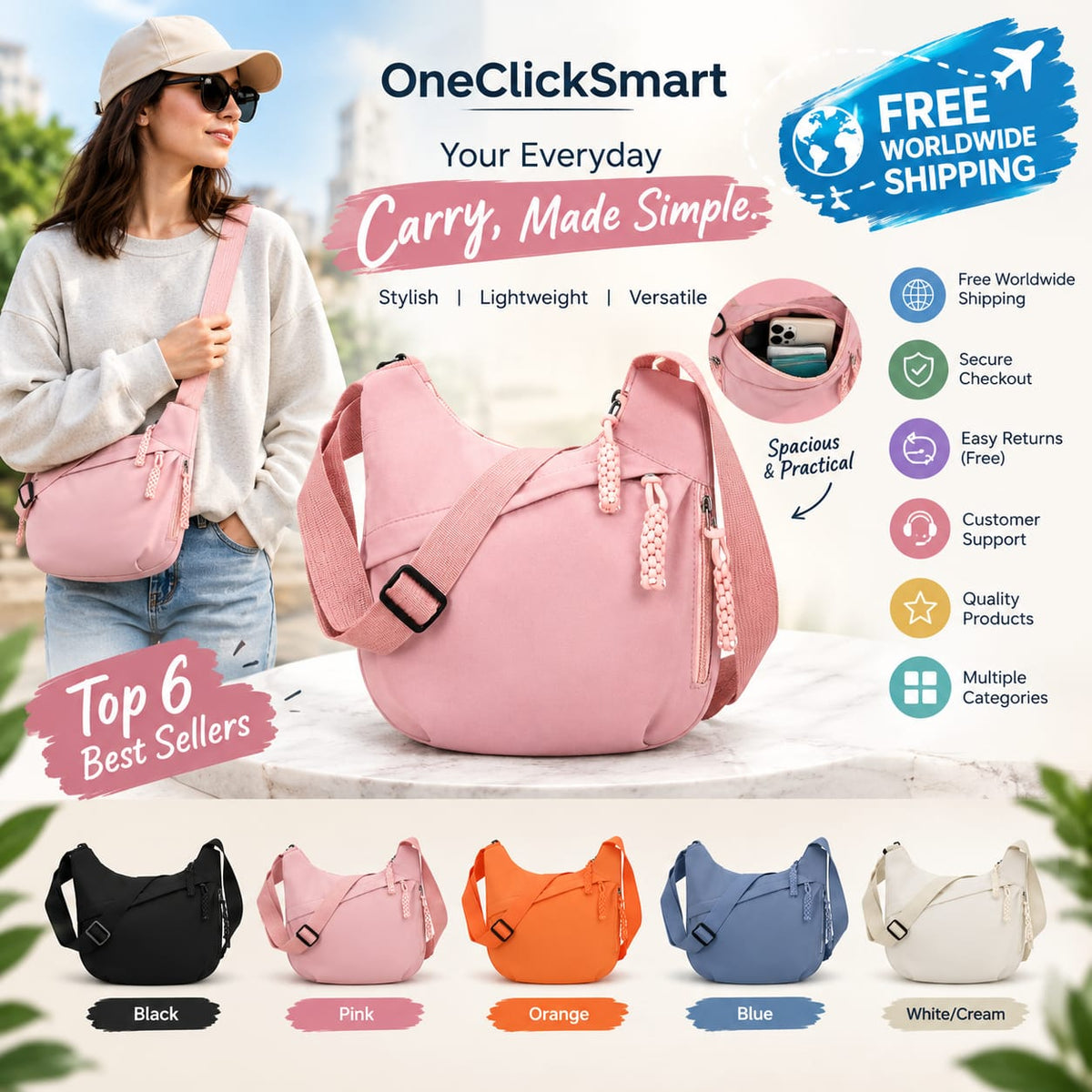 Women's crossbody bag front view