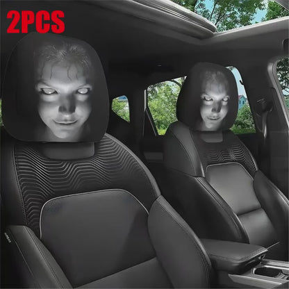 Horror Car Headrest Covers 2-Pack – Universal Halloween Car Decor